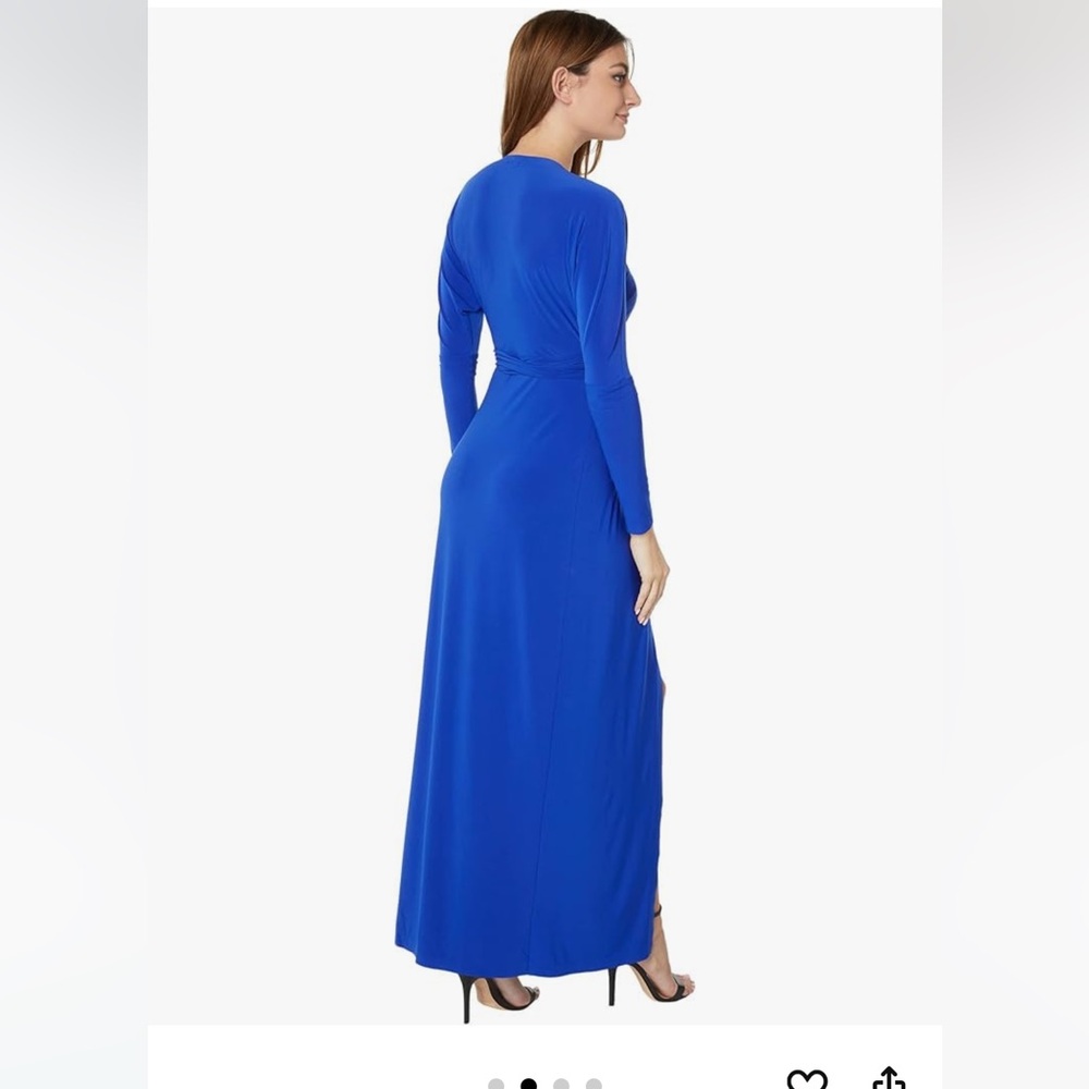 NWT Norma Kamali Dolman Wrap Colbalt Blue Maxi Dress Gown Medium 38 - Picture 2 of 13